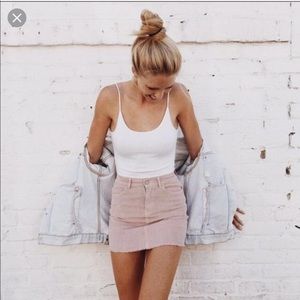 Brandy Melville pink corduroy skirt